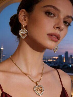 Gold Plated CZ Pendant Earrings